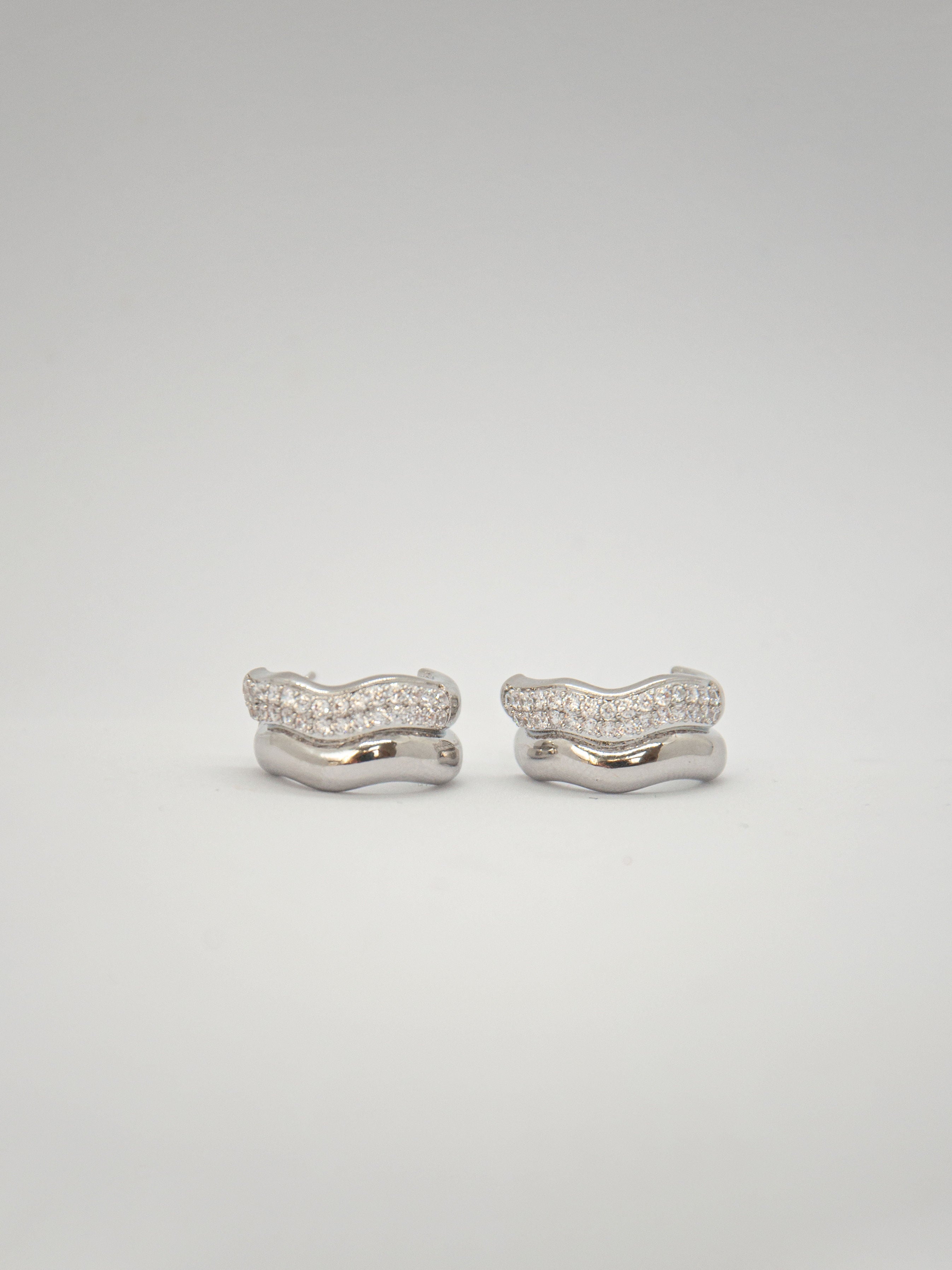 Boucles d'oreilles créoles serties - Angèle