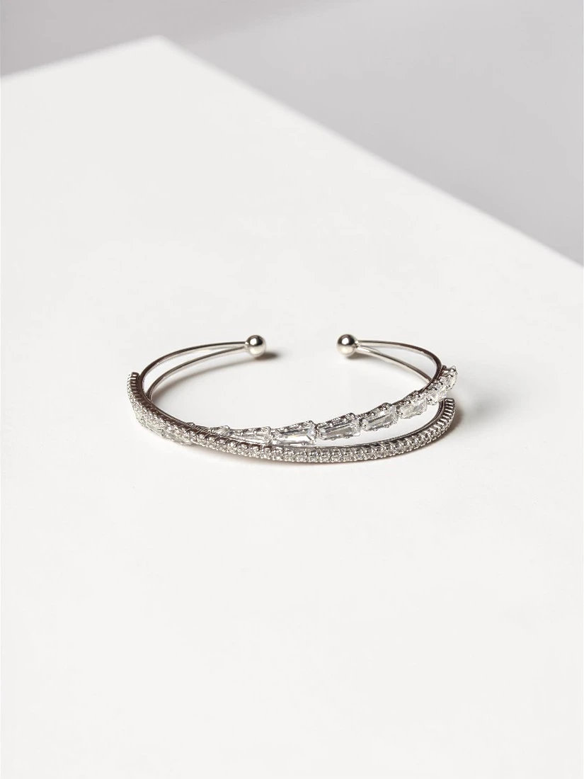 Bracelet Elira – zirconium et laiton plaqué rhodium