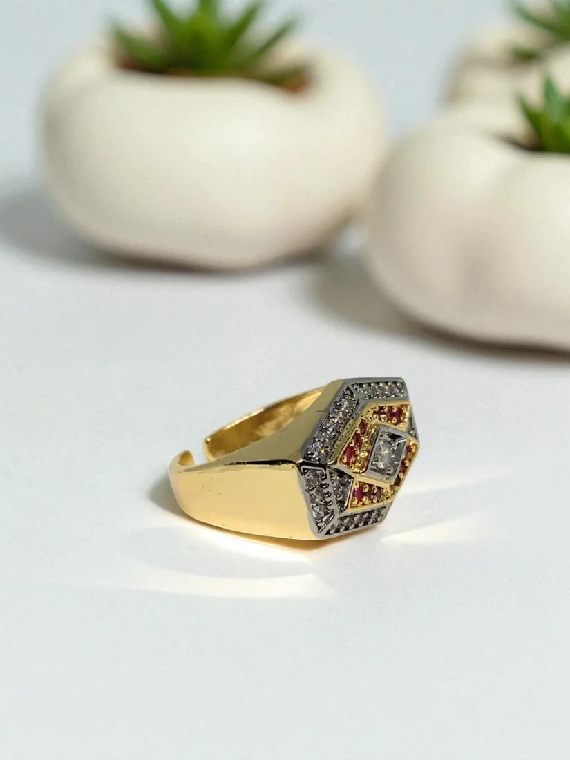 Bague Émera - géométrique en zirconium multicolore