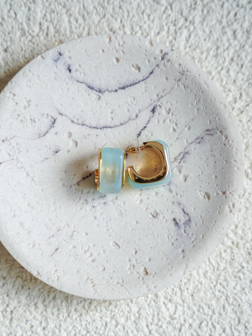 Boucles d’oreilles Liana – Créoles en céramique colorée