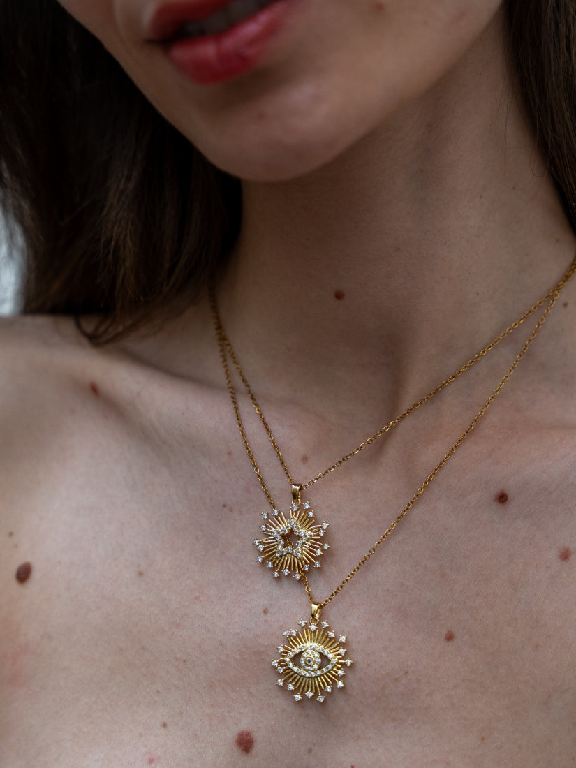 Collier Enora - Soleil scintillant en zircone