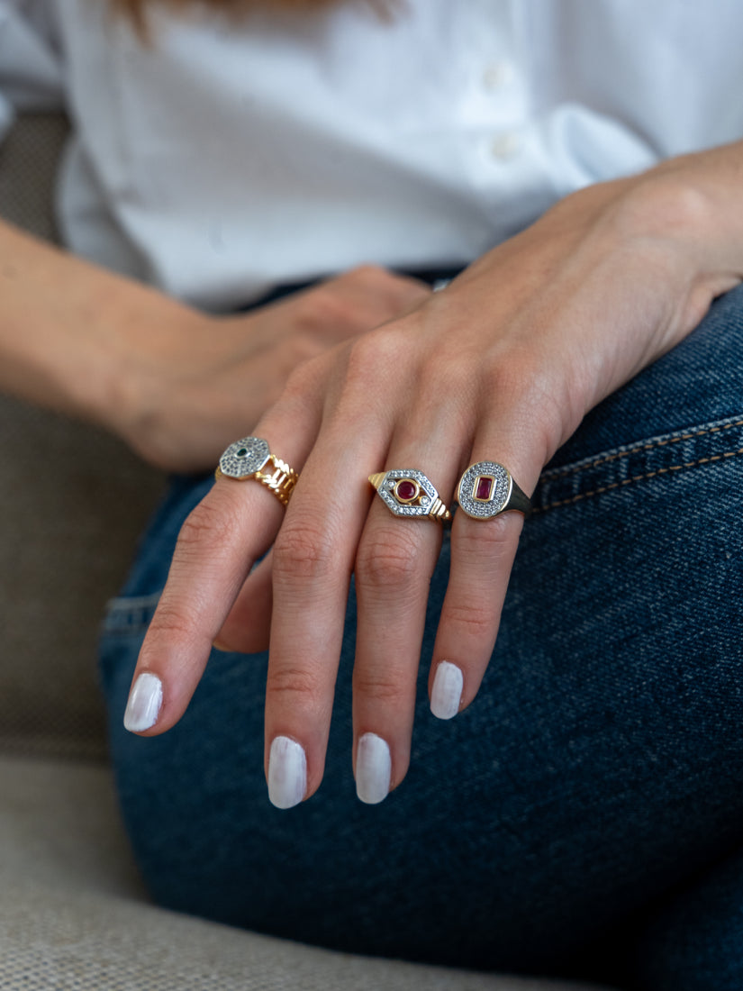 Bague Gaia - Élégance géométrique en trois couleurs