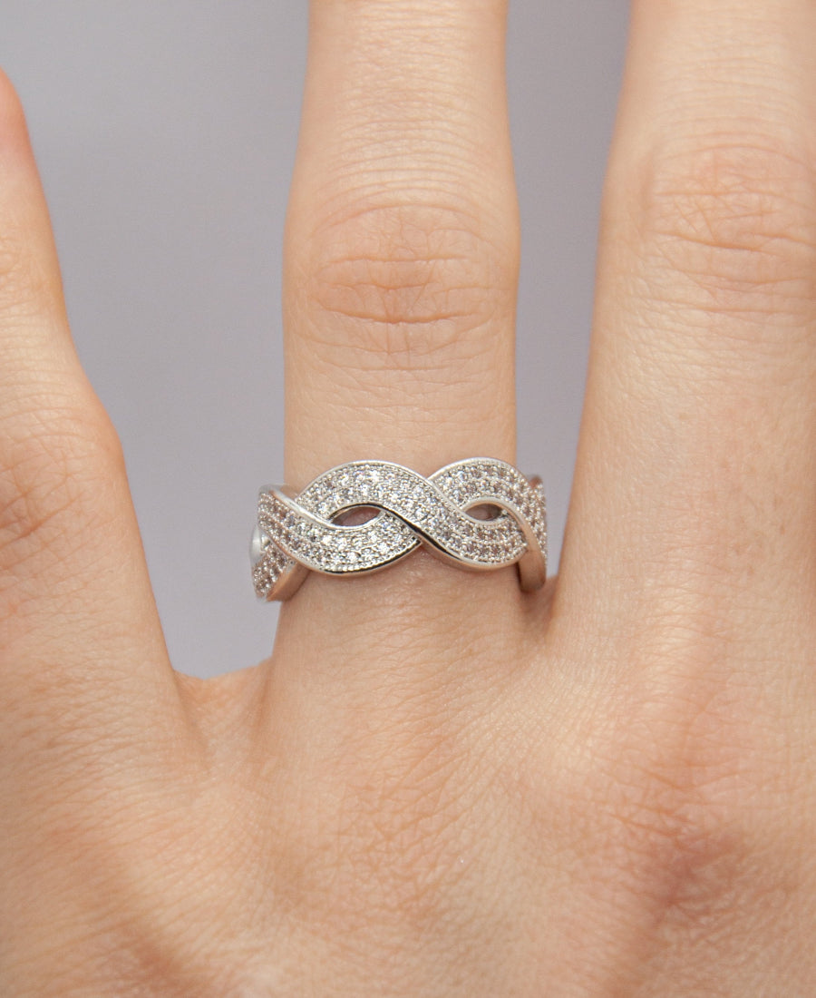Bague entrelacée zirconium - Audrey