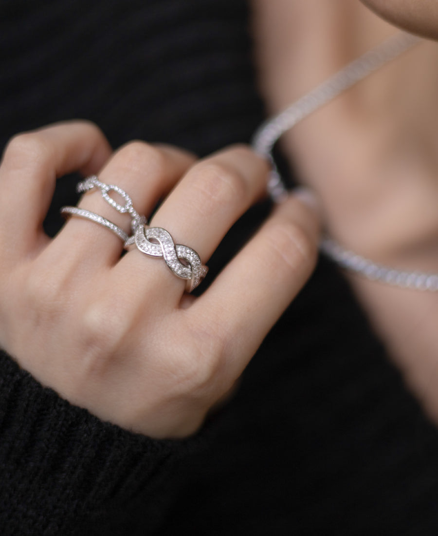 Bague entrelacée zirconium - Audrey