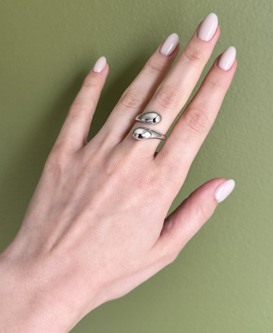 Bague ajustable argentée - Anaëlle