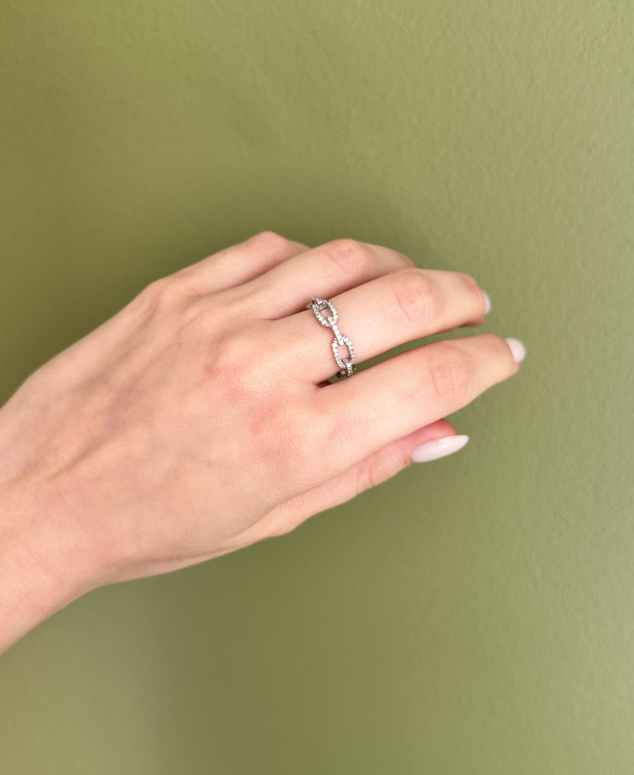 Bague chaîne brillante en acier inoxydable - Lola
