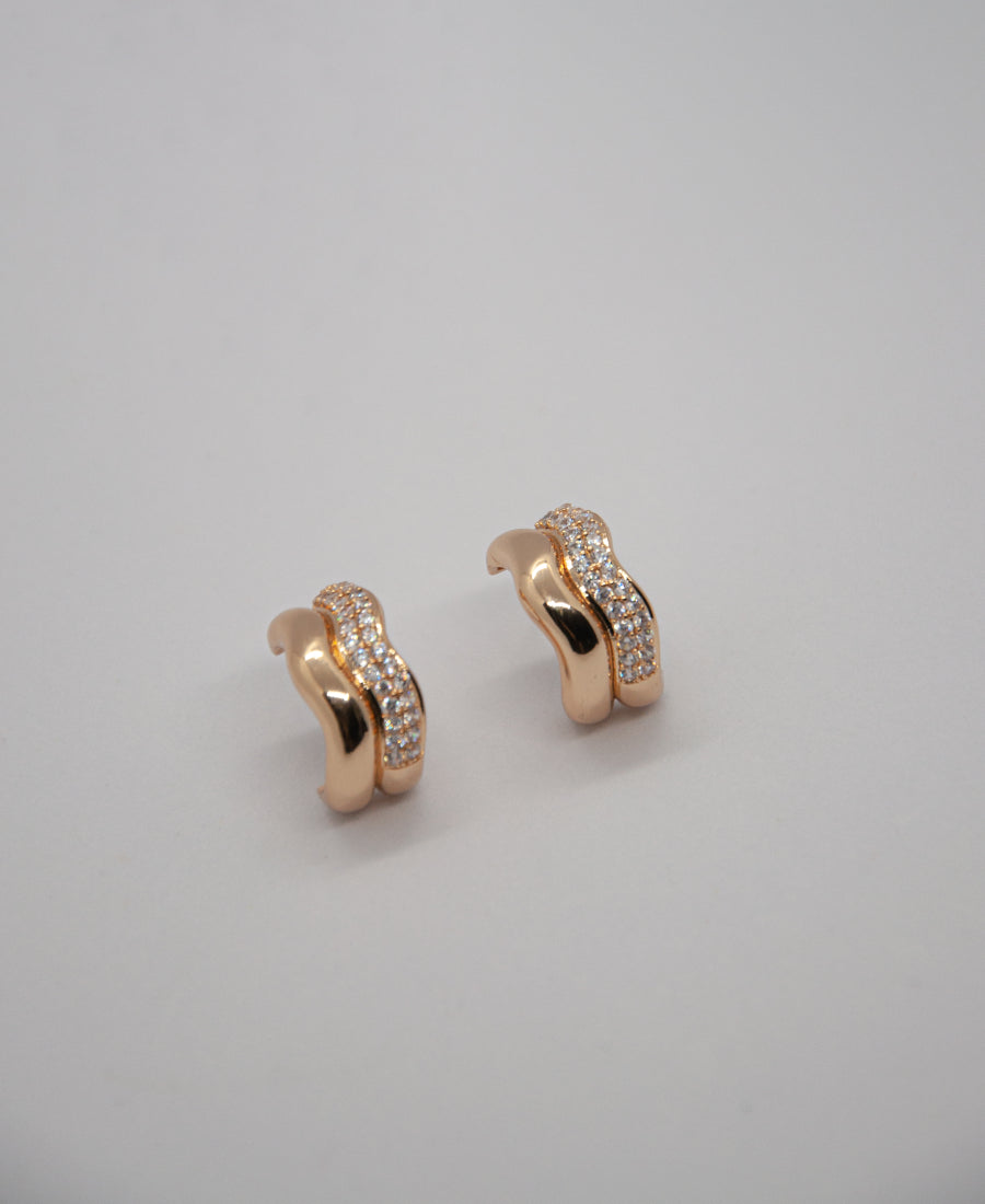 Boucles d'oreilles créoles serties - Angèle