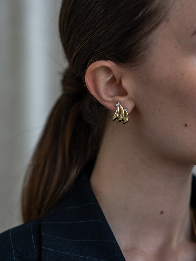 Boucles d’oreilles dorées Alba en acier inoxydable