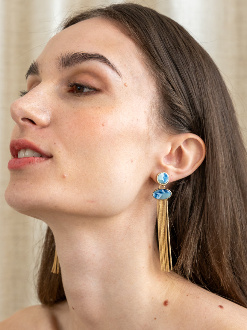 Boucles d’oreilles Nahia en céramique - longues et modernes
