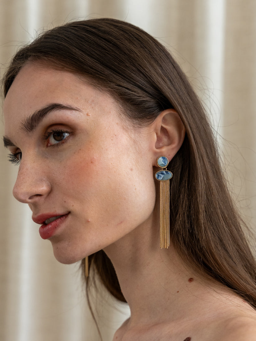 Boucles d’oreilles Nahia en céramique - longues et modernes