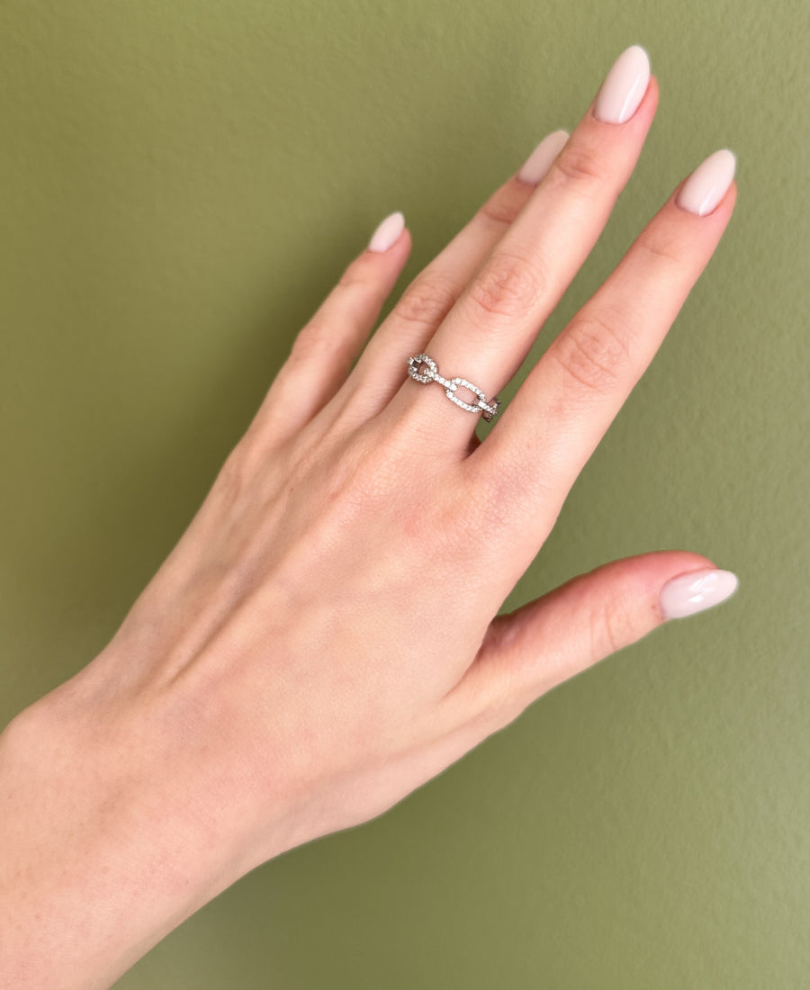 Bague chaîne brillante en acier inoxydable - Lola
