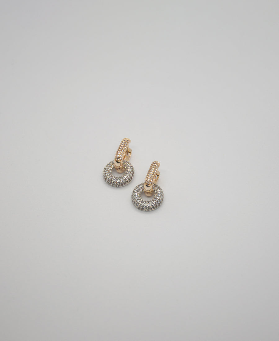 Boucles d'oreilles pavées en cercle - Anaïs