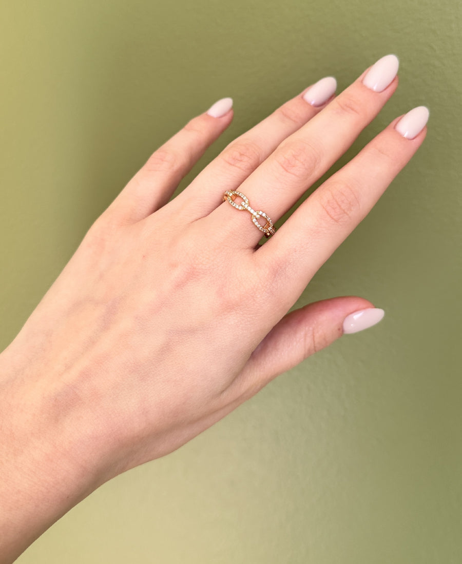 Bague chaîne brillante en acier inoxydable - Lola