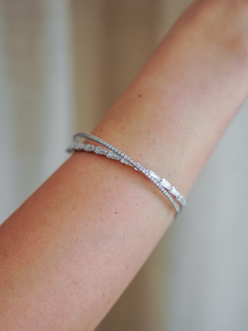Bracelet Elira – zirconium et laiton plaqué rhodium
