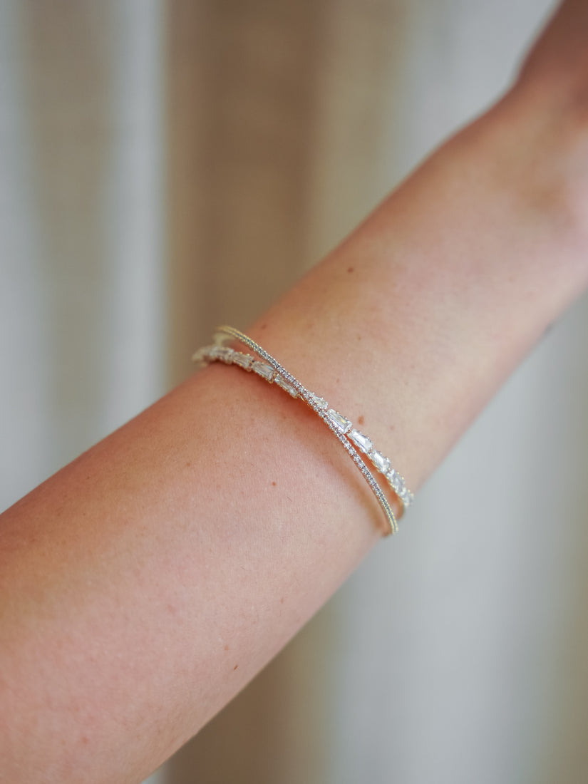 Bracelet Elira – zirconium et laiton plaqué rhodium