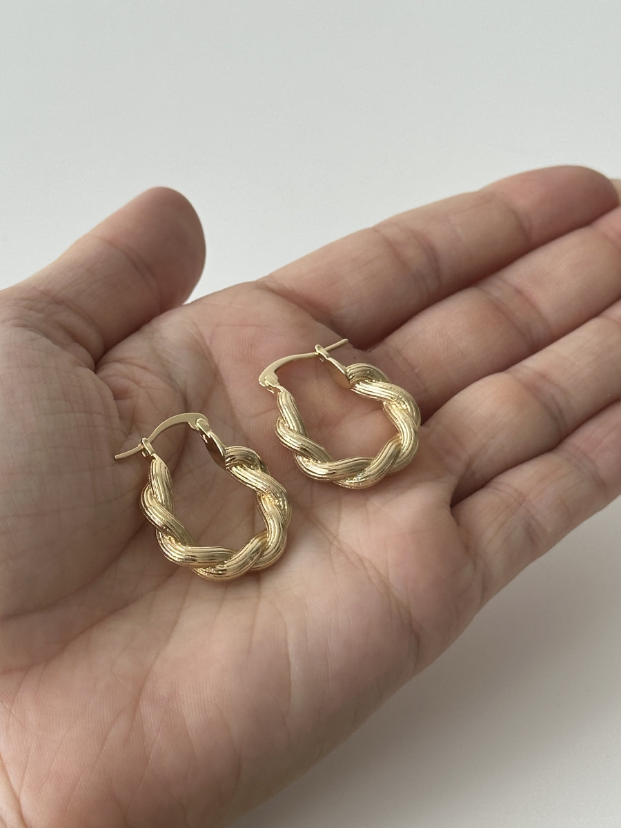 Boucles d'oreilles tressées minimales en acier inoxydable - Amelie