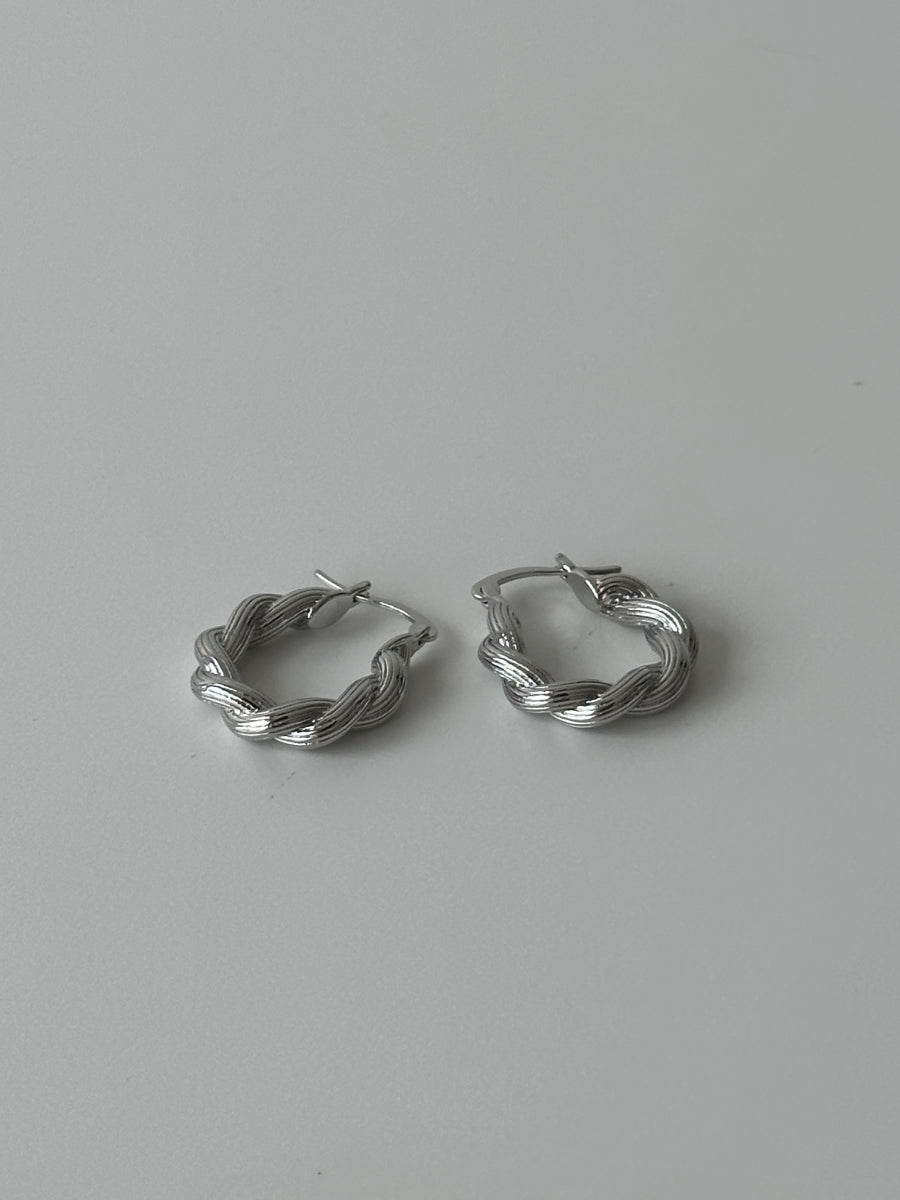 Boucles d'oreilles tressées minimales en acier inoxydable - Amelie