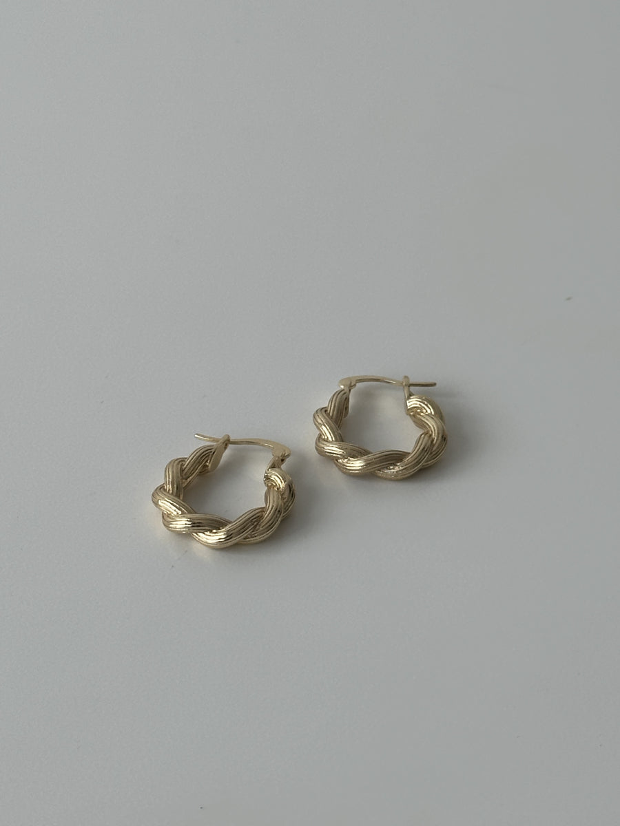 Boucles d'oreilles tressées minimales en acier inoxydable - Amelie