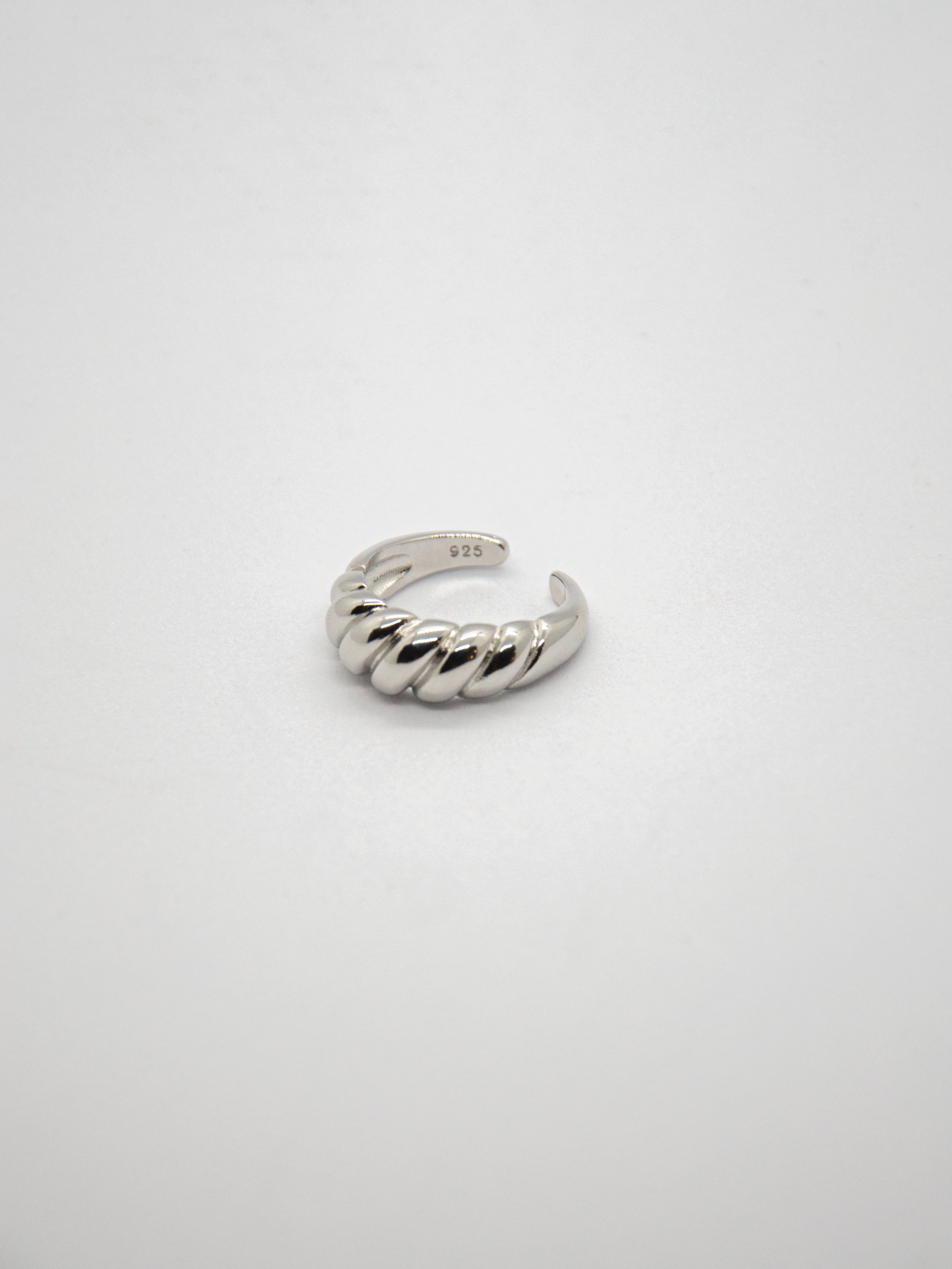 Bague large torsadée argentée - Orane