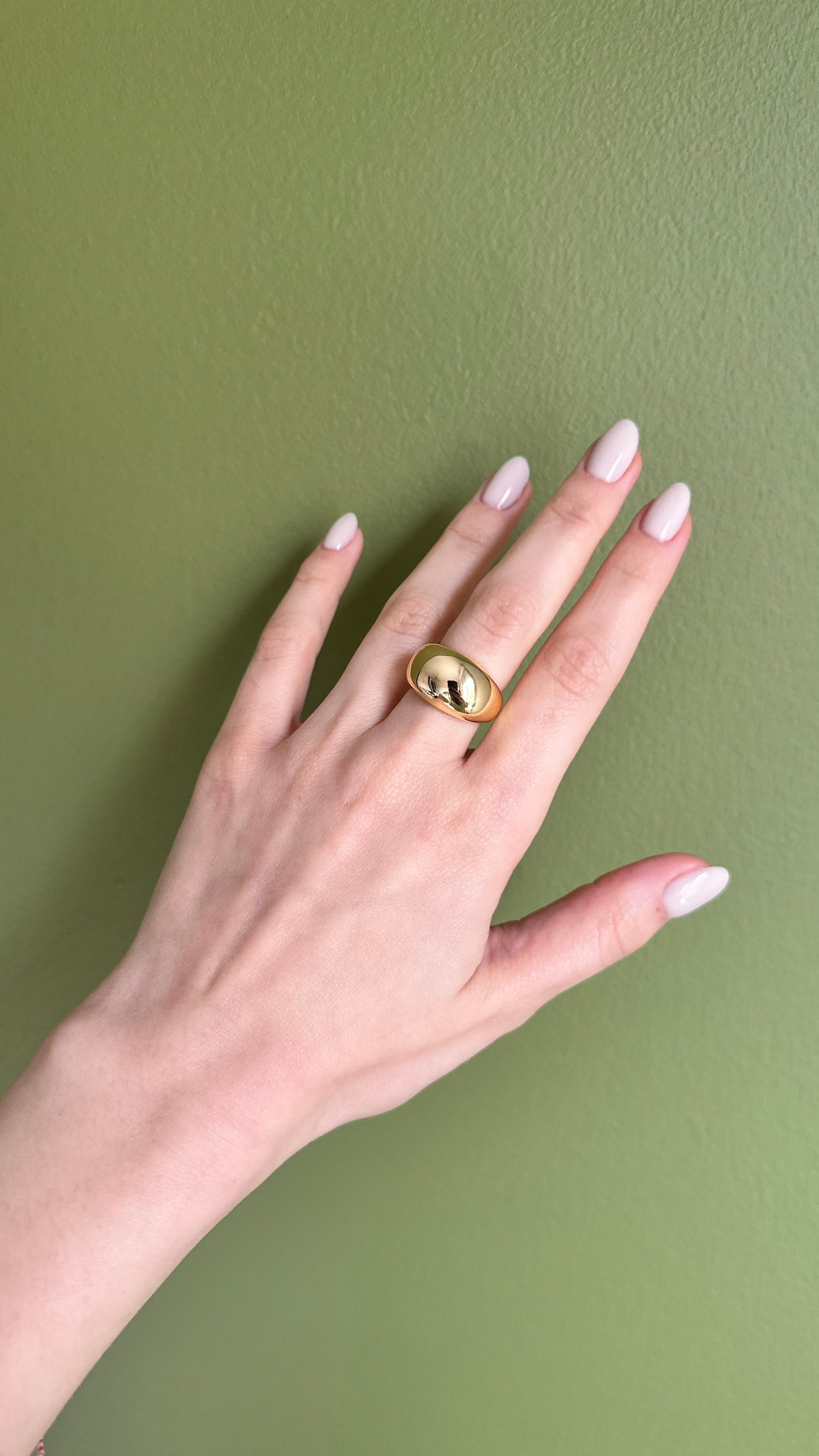 Bague bombée en acier inoxydable - Margaux