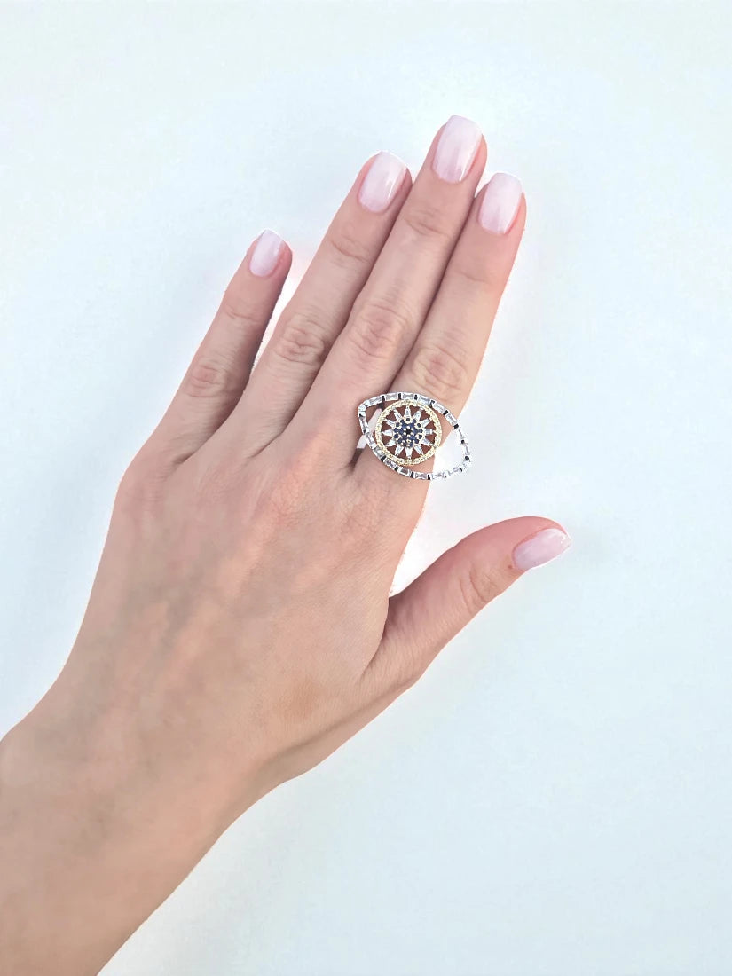 Bague Cyra - en laiton plaqué rhodium