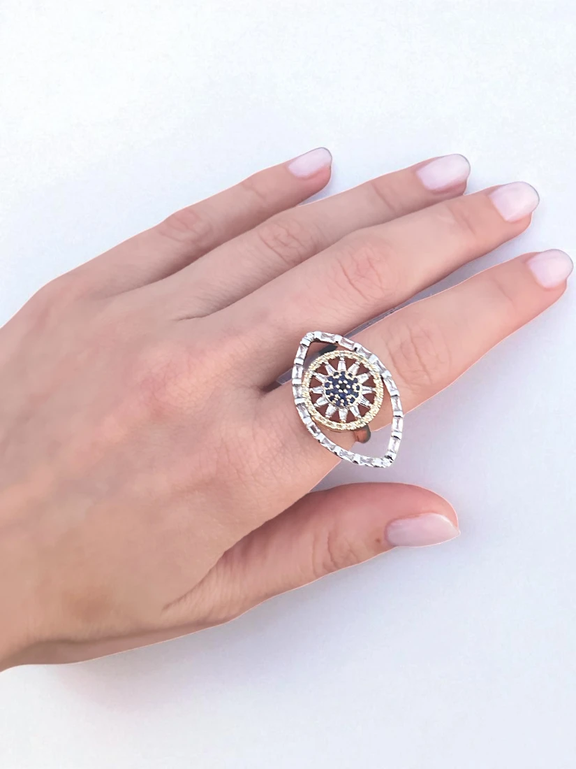 Bague Cyra - en laiton plaqué rhodium