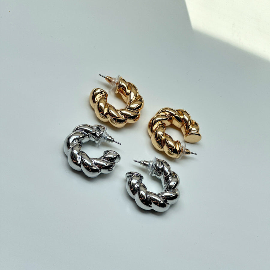 Boucles d'oreilles tressées en acier inoxydable - Lucie