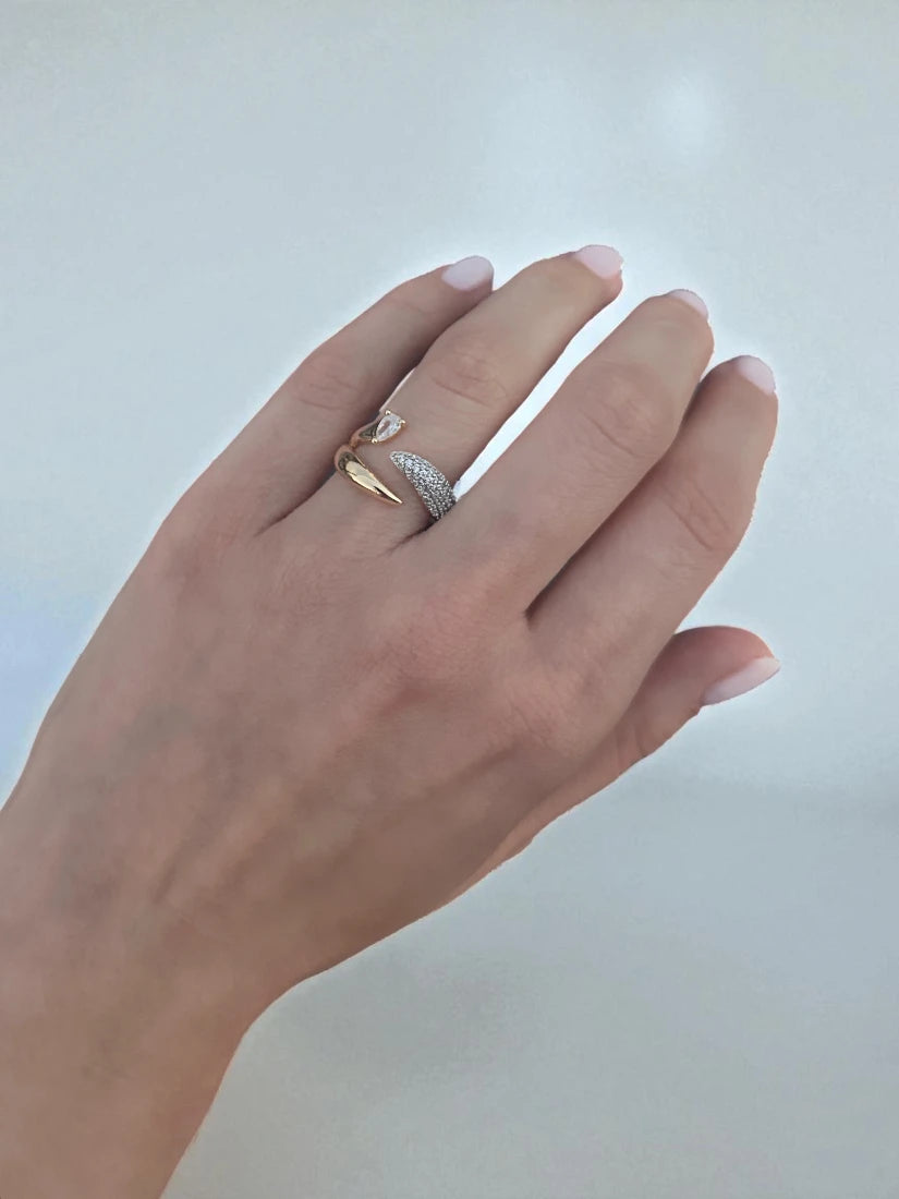 Bague Naysa - en laiton plaqué rhodium