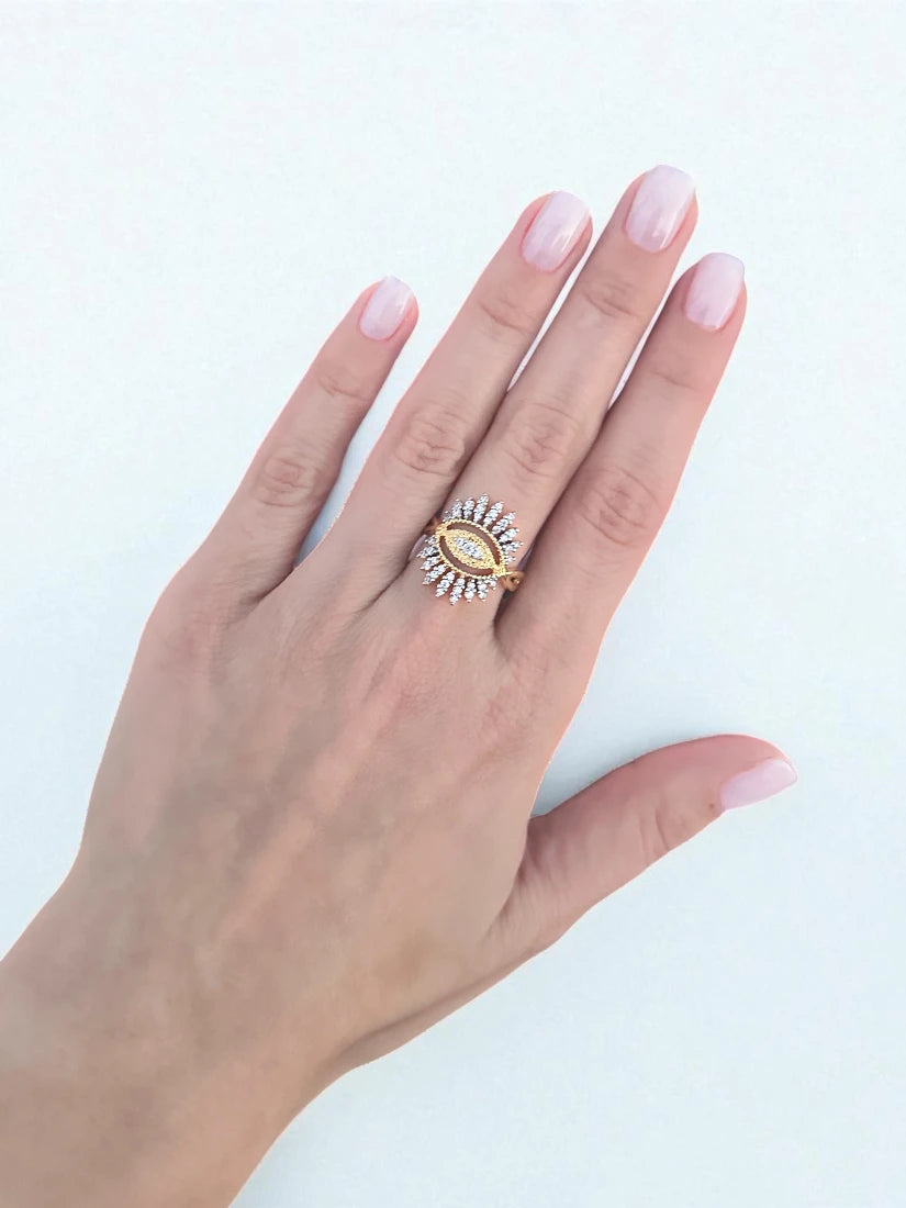 Bague Saren - en laiton plaqué rhodium