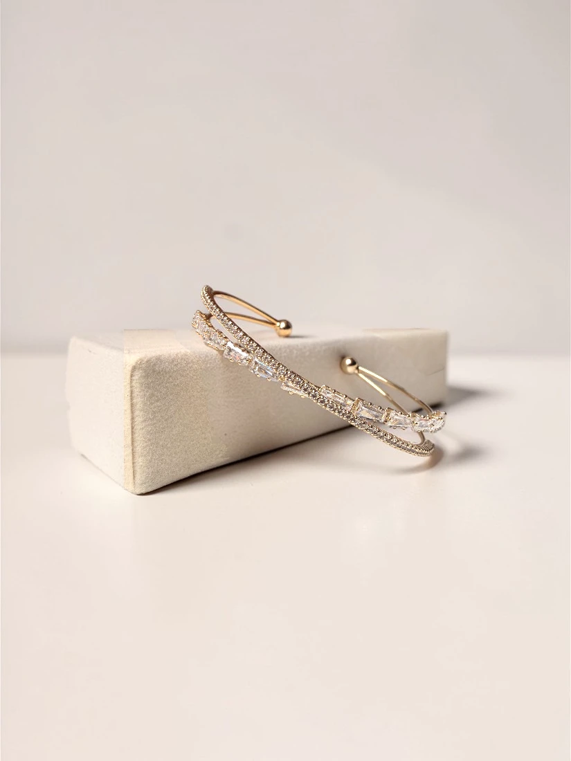 Bracelet Elira – zirconium et laiton plaqué rhodium