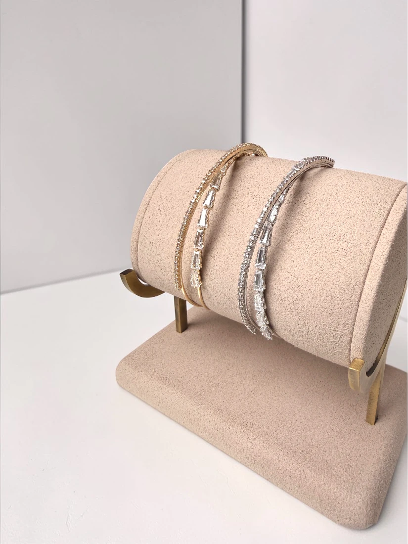 Bracelet Elira – zirconium et laiton plaqué rhodium