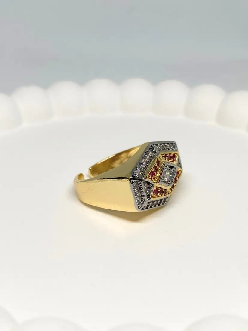Bague Émera - géométrique en zirconium multicolore