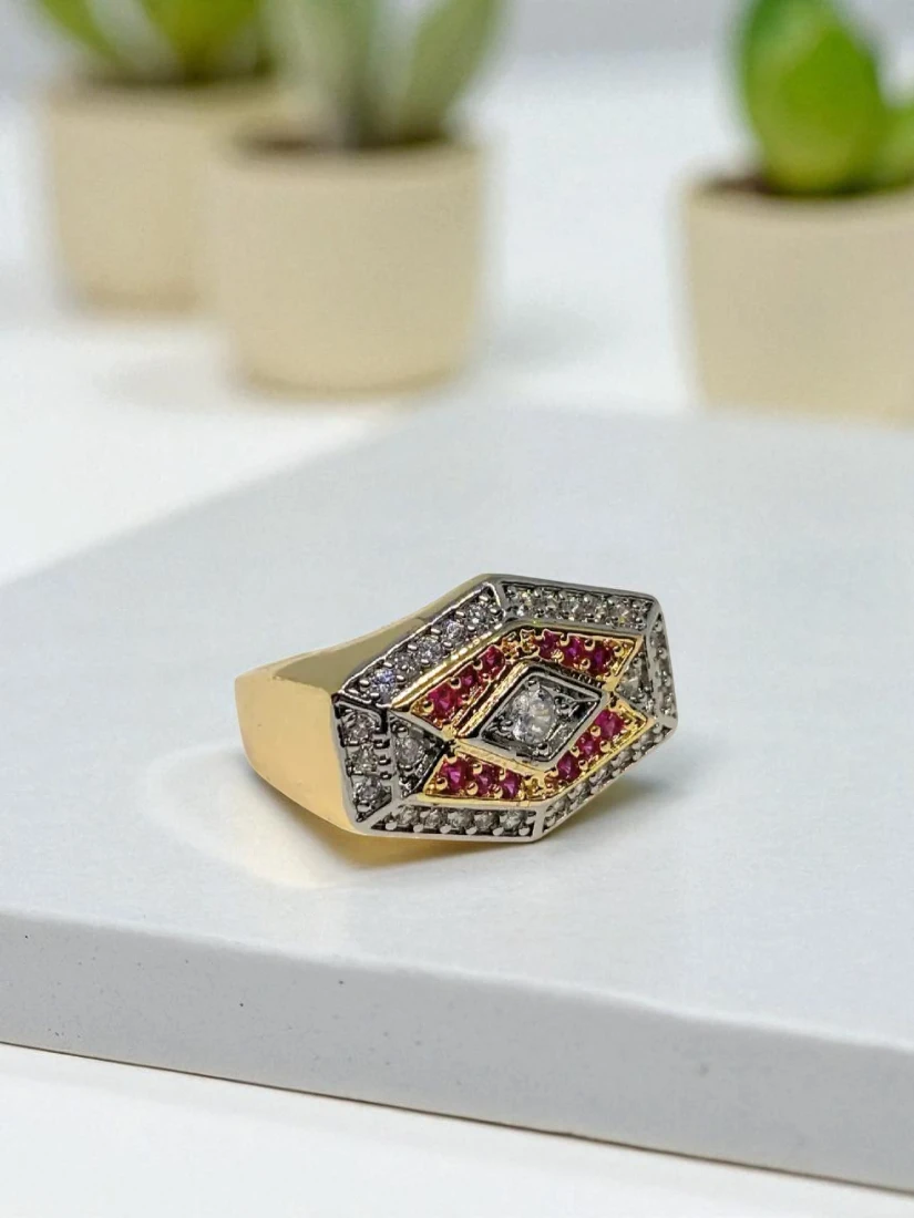 Bague Émera - géométrique en zirconium multicolore