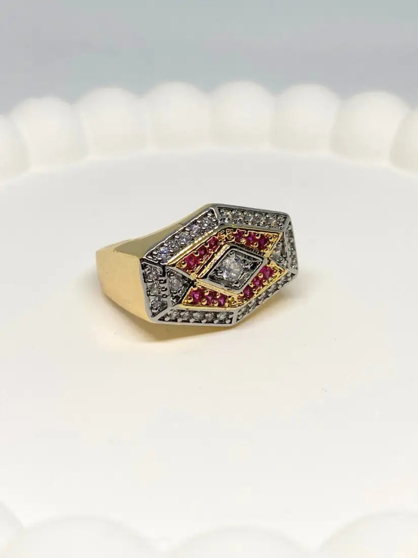 Bague Émera - géométrique en zirconium multicolore