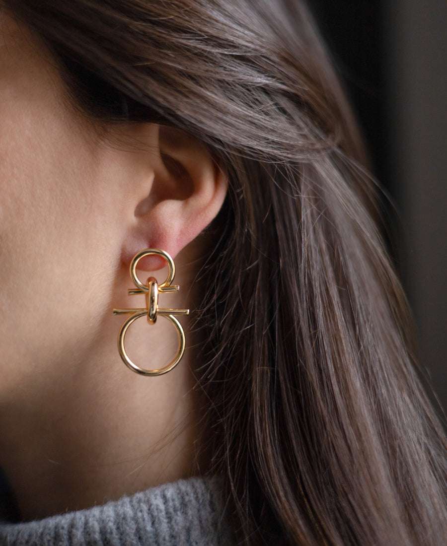 Boucles d’oreilles graphiques modernes - Ambre