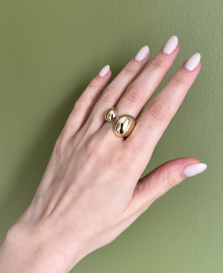 Bague ouverte à double orbes – Julie