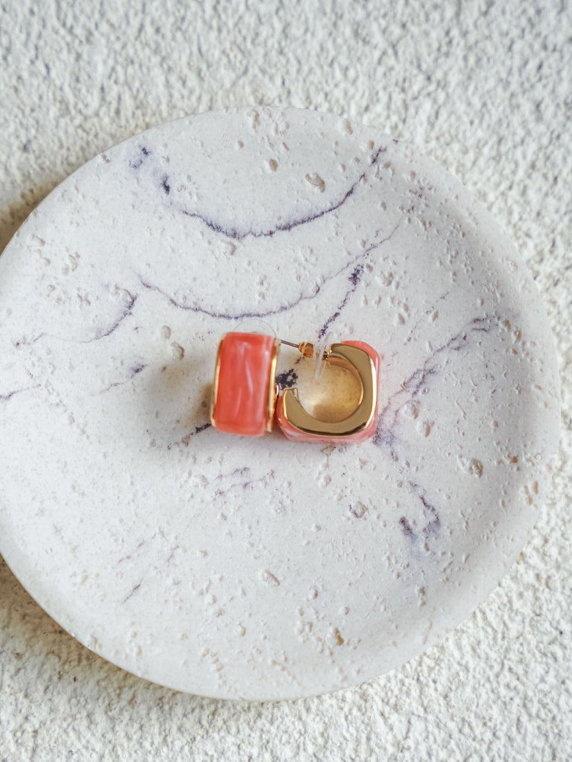 Boucles d’oreilles Liana – Créoles en céramique colorée