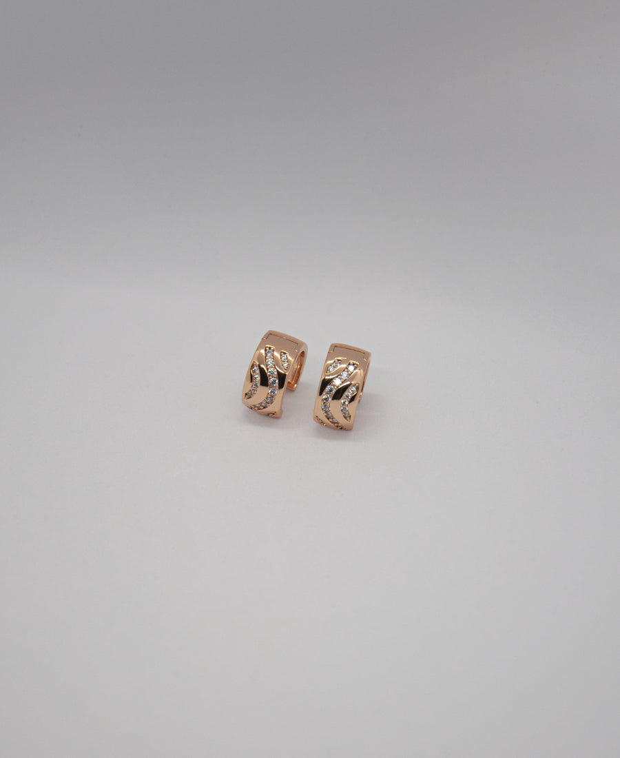 Boucles d'oreilles zirconium dorées KAIA