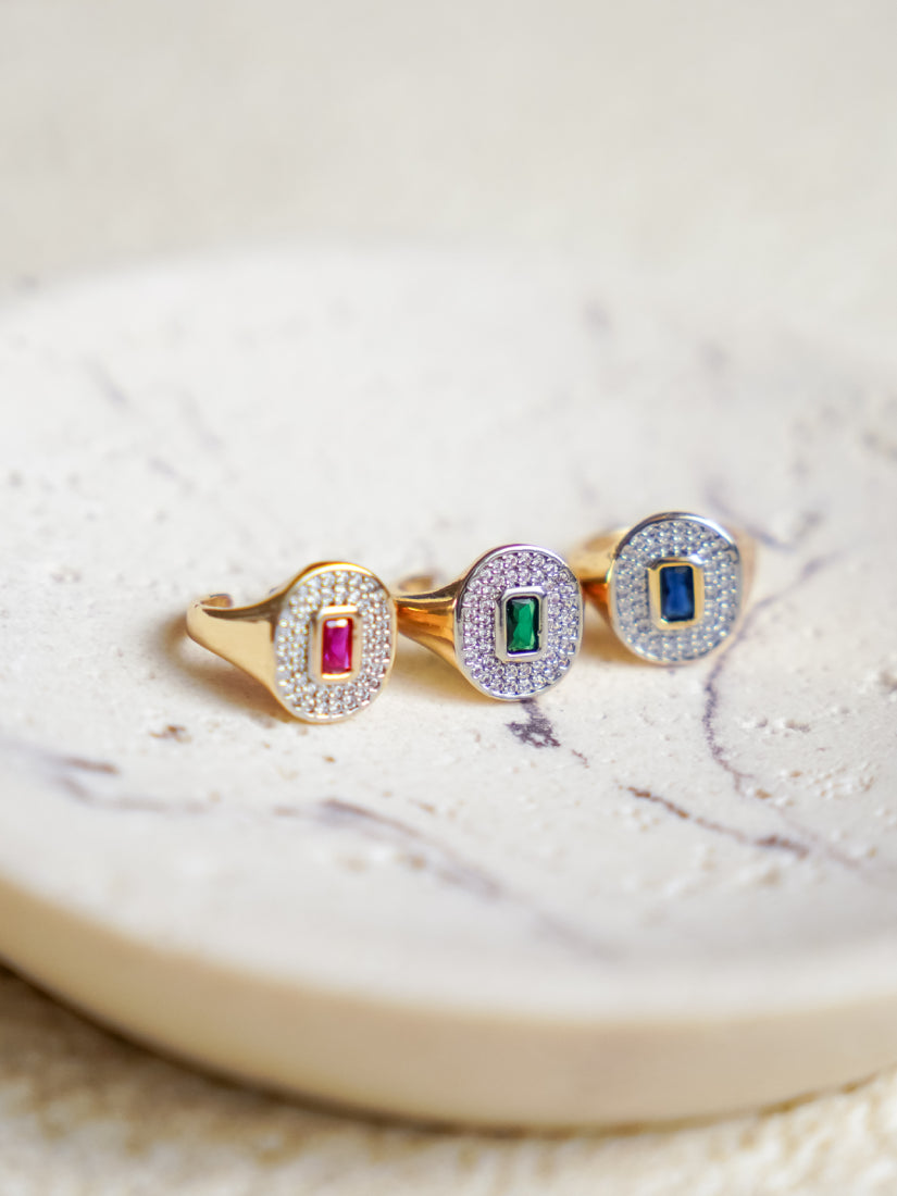 Bague pinky Leandra en acier inoxydable doré – Pour le petit doigt