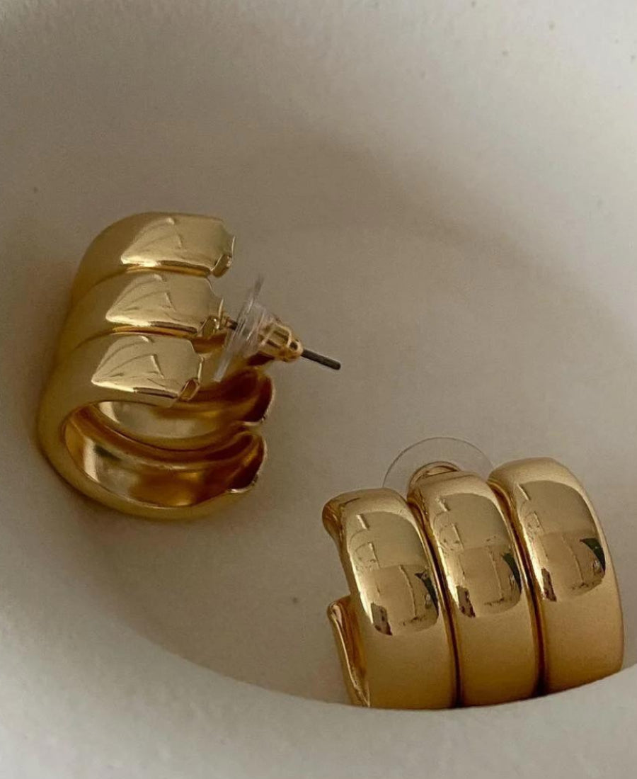 Boucles d'oreilles Naeva – Triple anneau