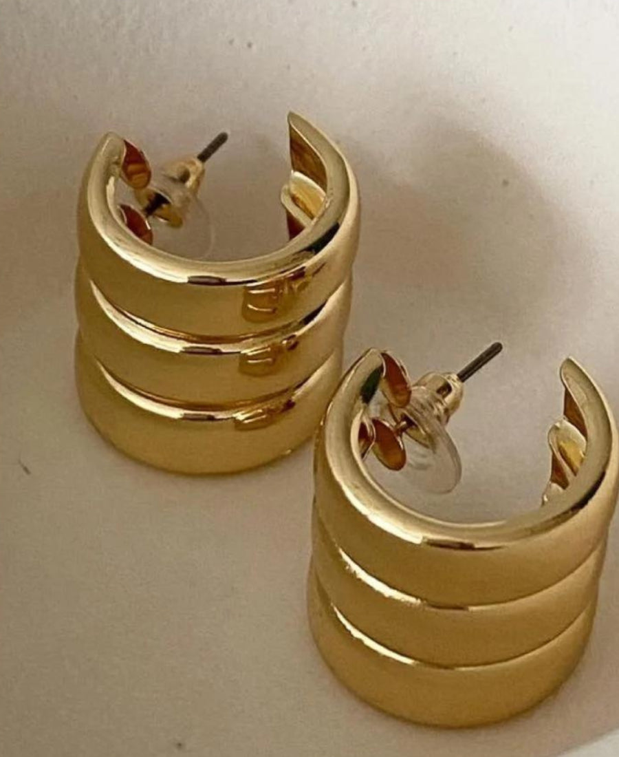 Boucles d'oreilles Naeva – Triple anneau