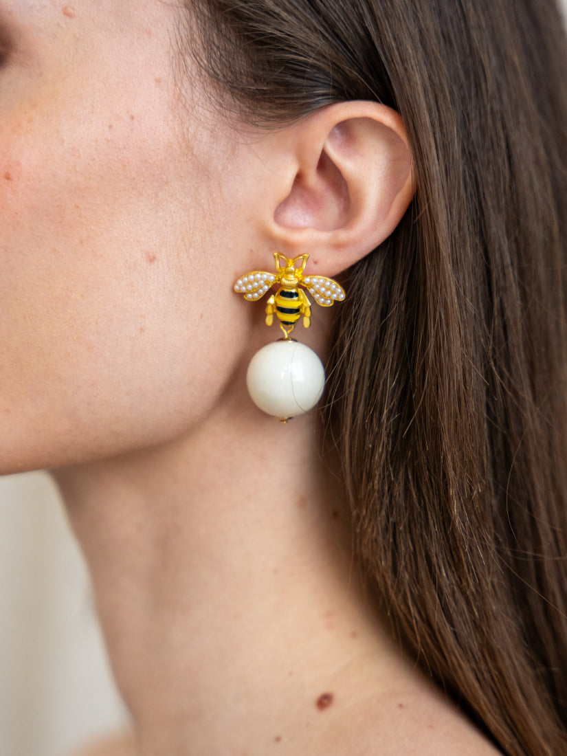 Boucles d’oreilles Abeille dorée