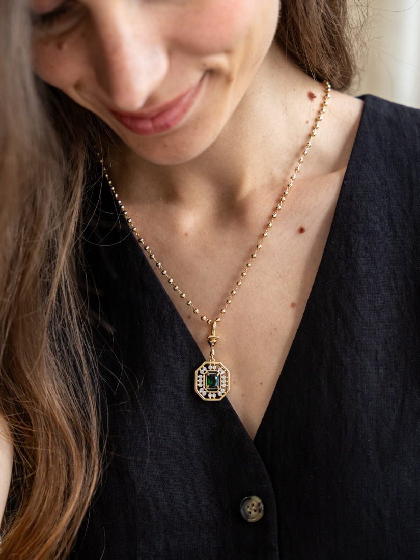 Collier Aura Vert doré