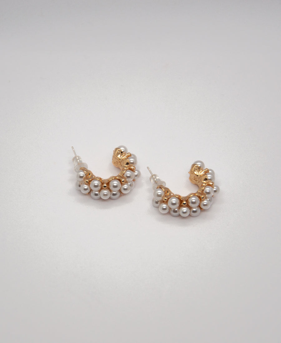 Boucles d'oreilles perles dorées – Arielle