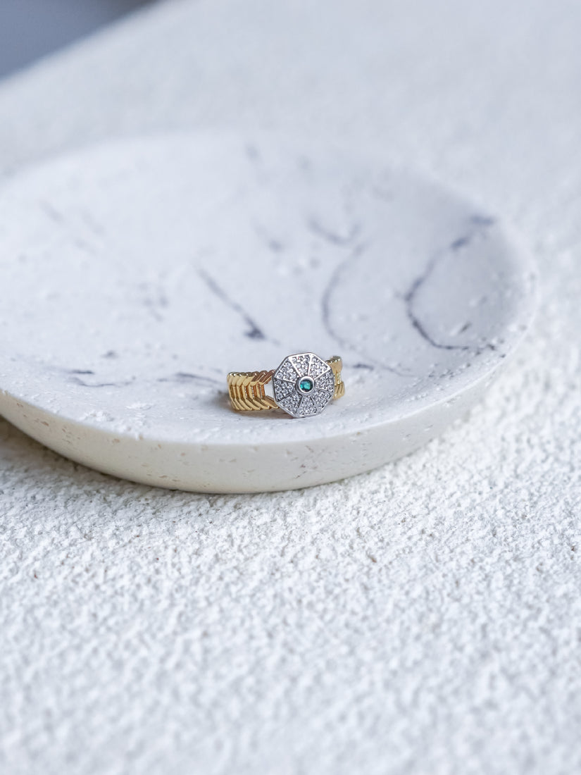 Bague Aurore en acier inoxydable doré
