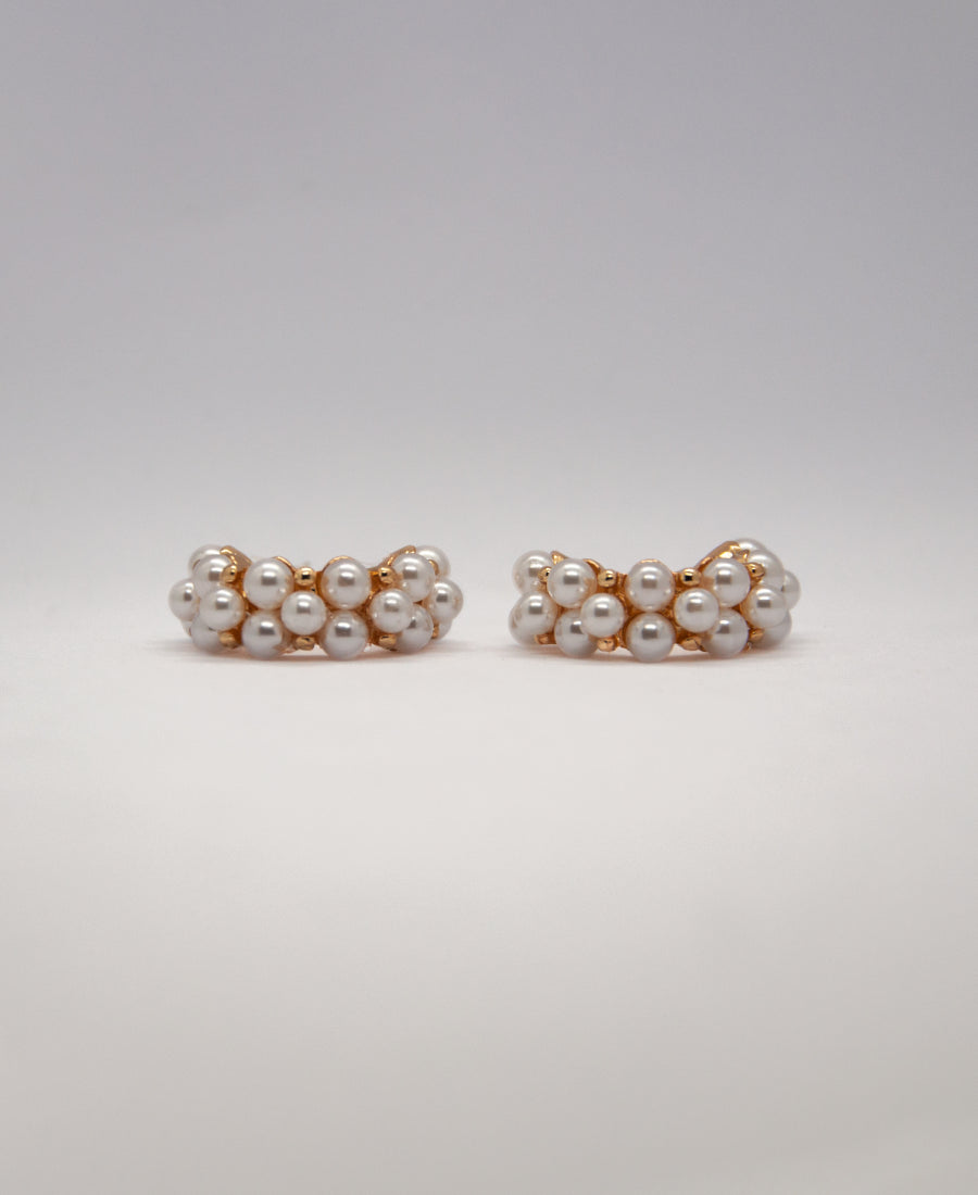 Boucles d'oreilles perles dorées – Arielle