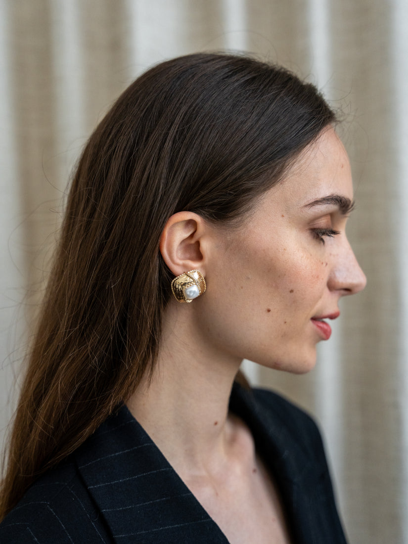 Boucles d'oreilles vintage avec perles – Marione