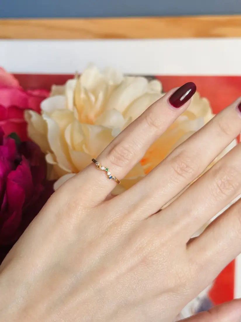 Bague Nyssa (pour le petit doigt) - multicolore