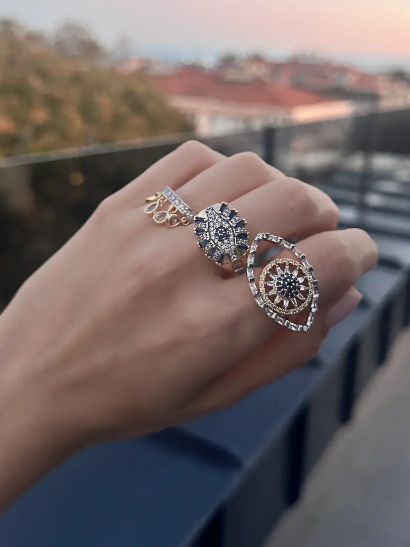 Bague Cyra - en laiton plaqué rhodium