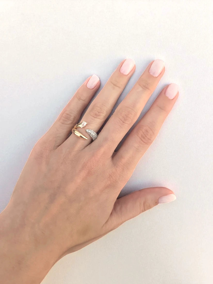 Bague Naysa - en laiton plaqué rhodium